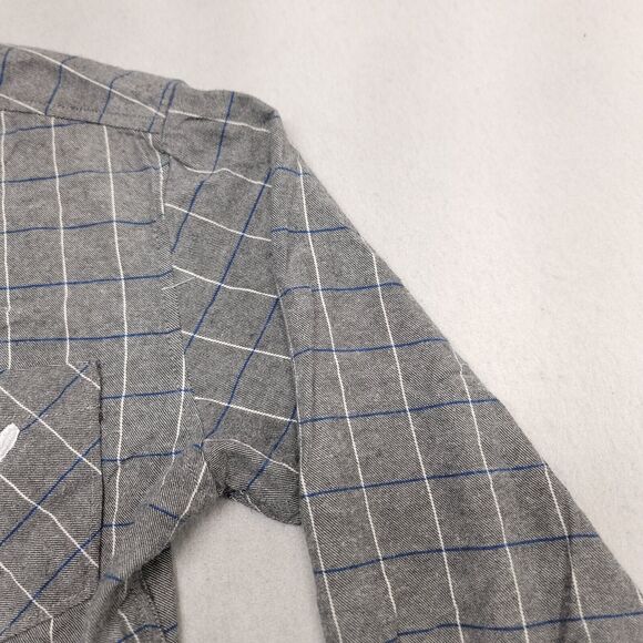 HLYW Windowpane Casual Flannel Button Up Shirt Mens Size Medium M Gray - Picture 5 of 10